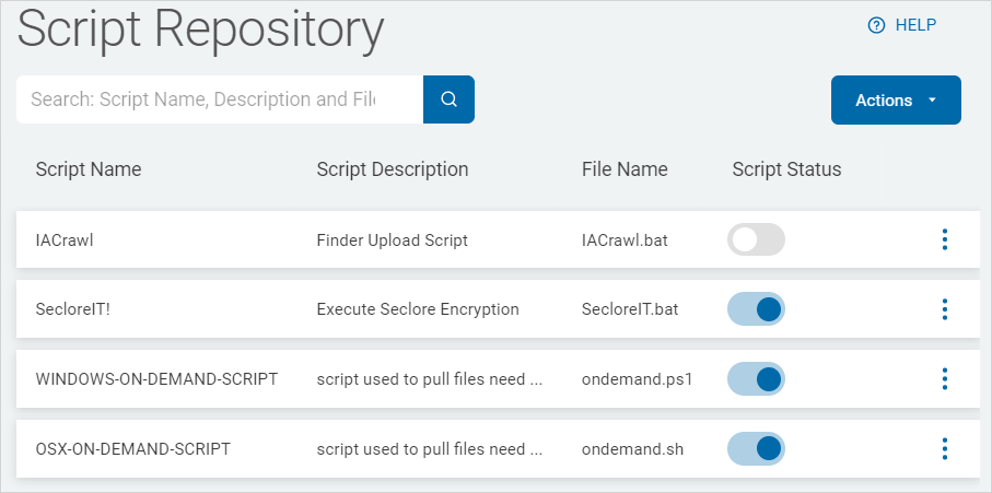 Working with Script Repository